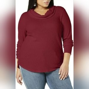 Style &‎ Co. Womens Waffle Knit Long Sleeve Blouse Top Size  1X.